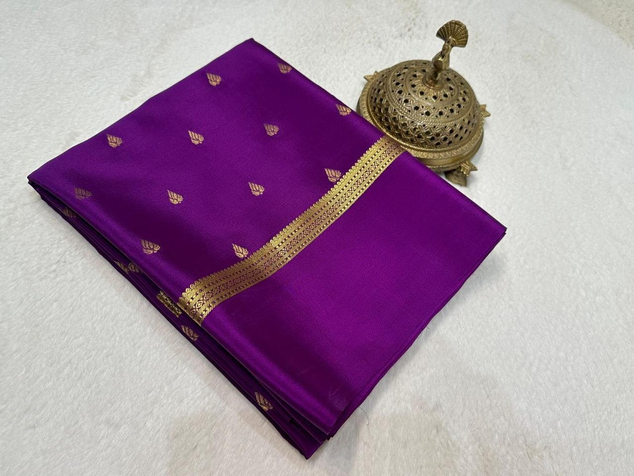2 Semi Mysore Crape Silk Sarees image 4