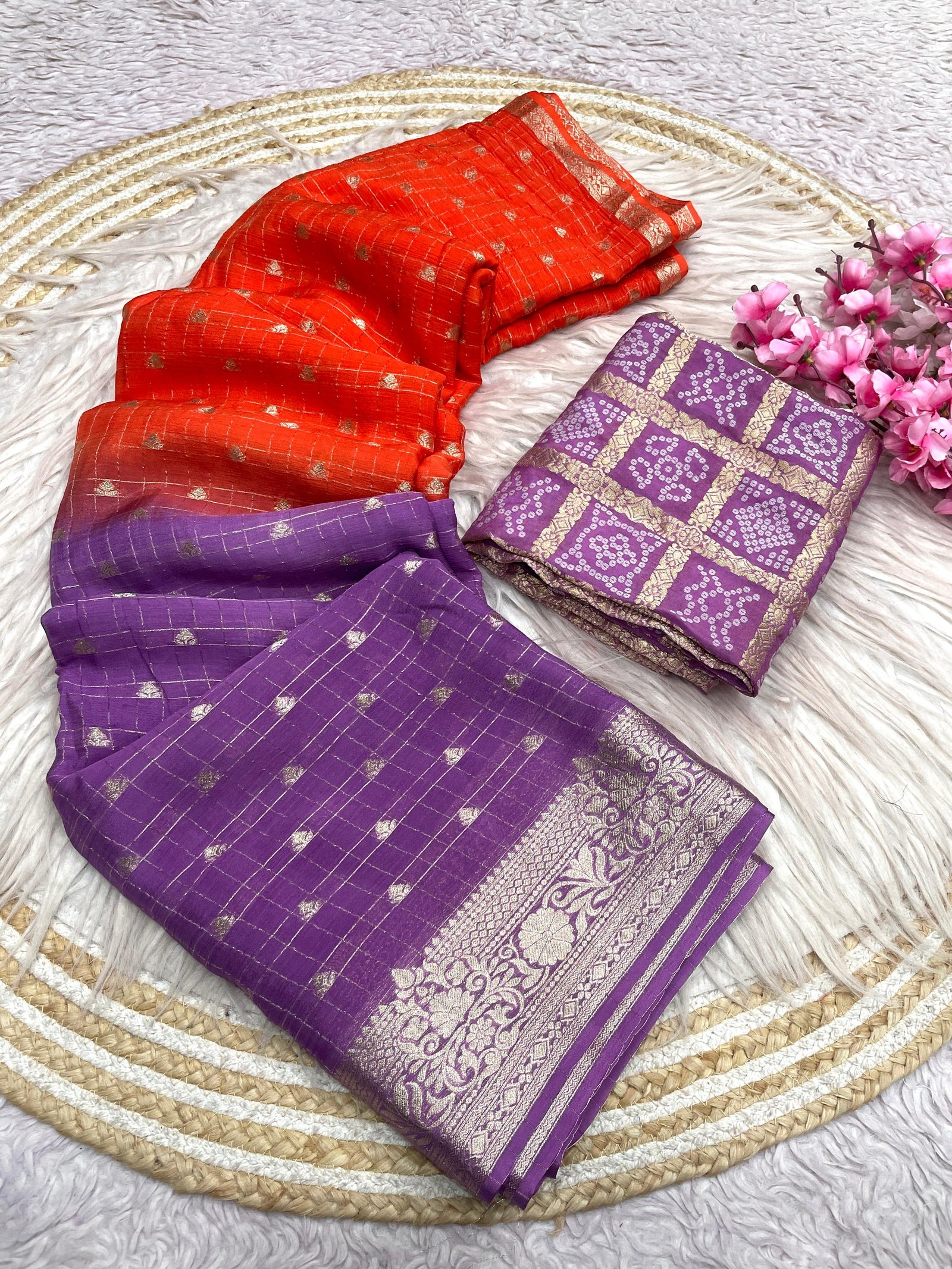 Pure Chinon Chiffon Silk Weaving Saree image 10