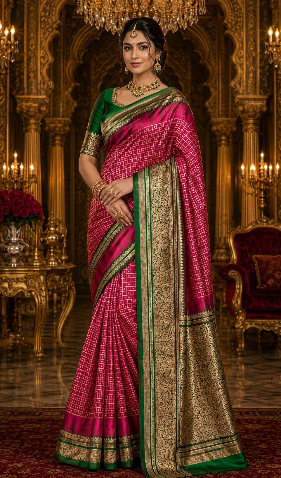 Bridal Semi Gadwal Sarees image 11