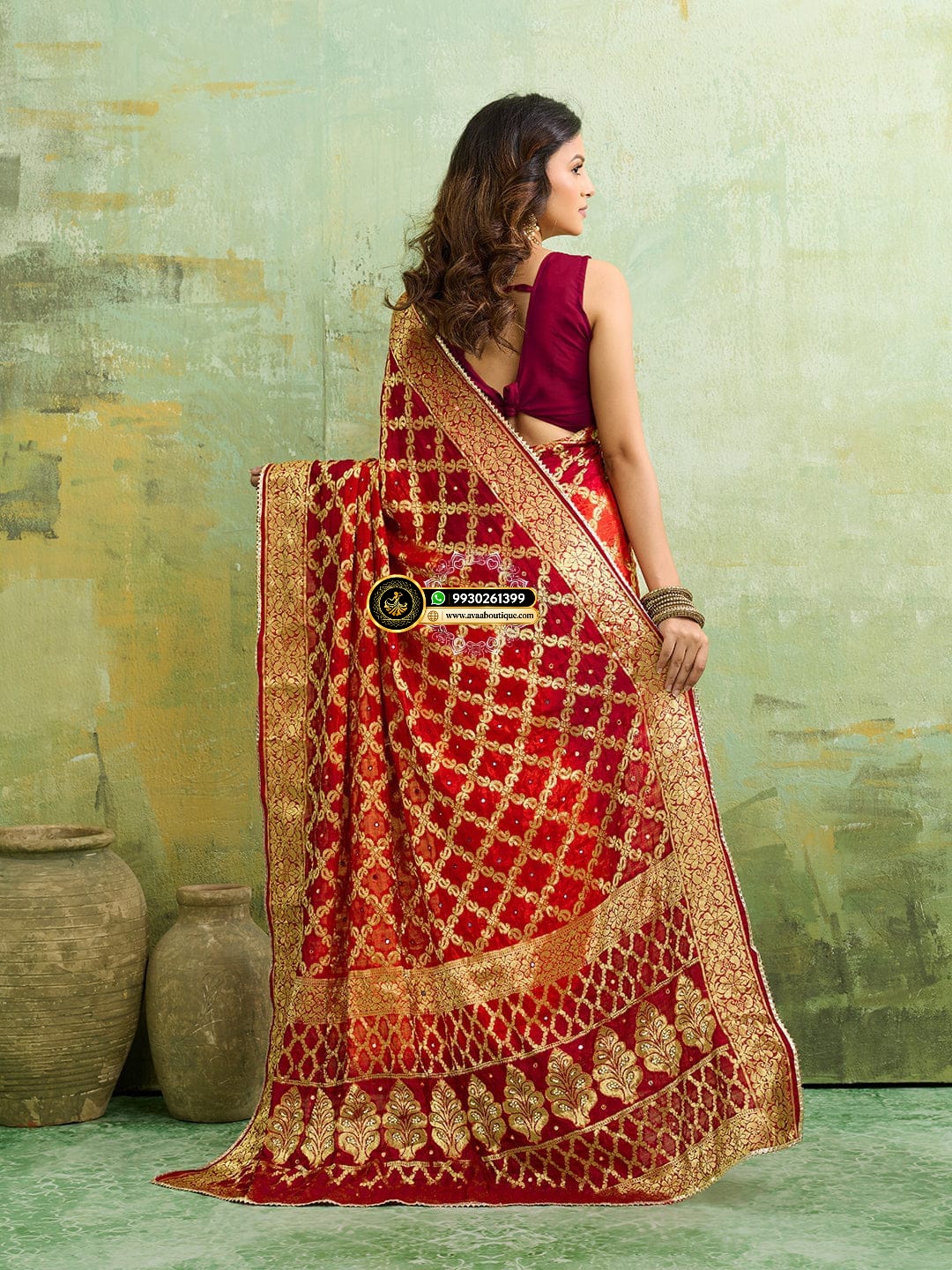 Banarasi Silk With Heavy Zari Work Saree with Handwork (Dual color) image 4