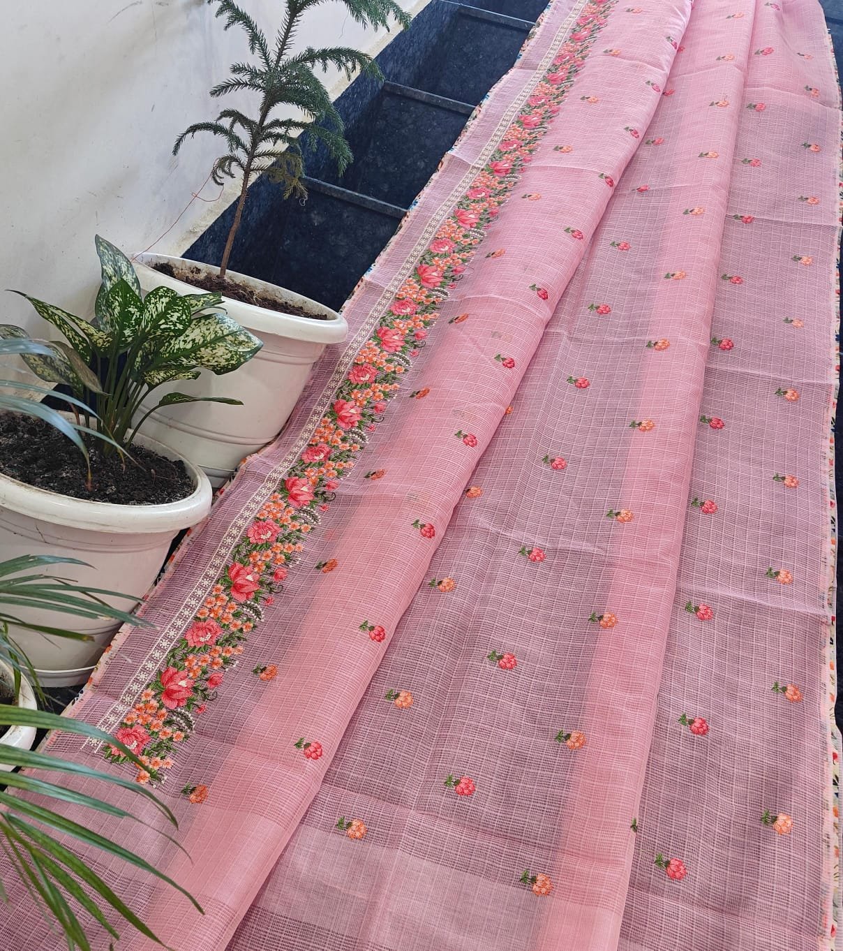 Kota Doria Saree – Embroidery Work image 9