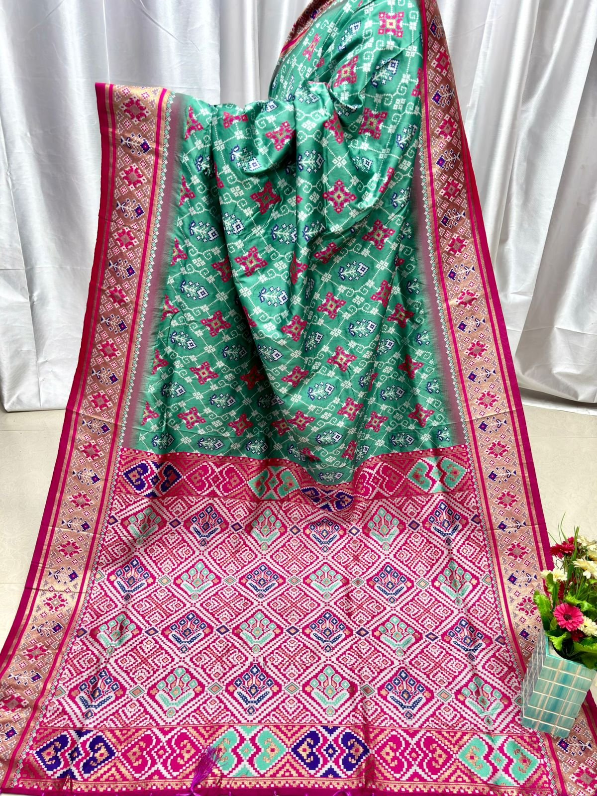 Patola Silk Saree With Paithani Touch image 18