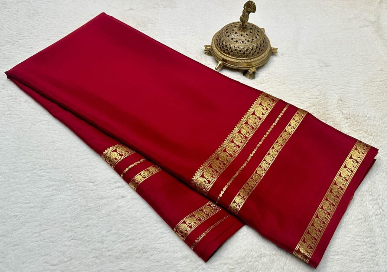 Semi Crepe Mysore Silk Sarees image 4