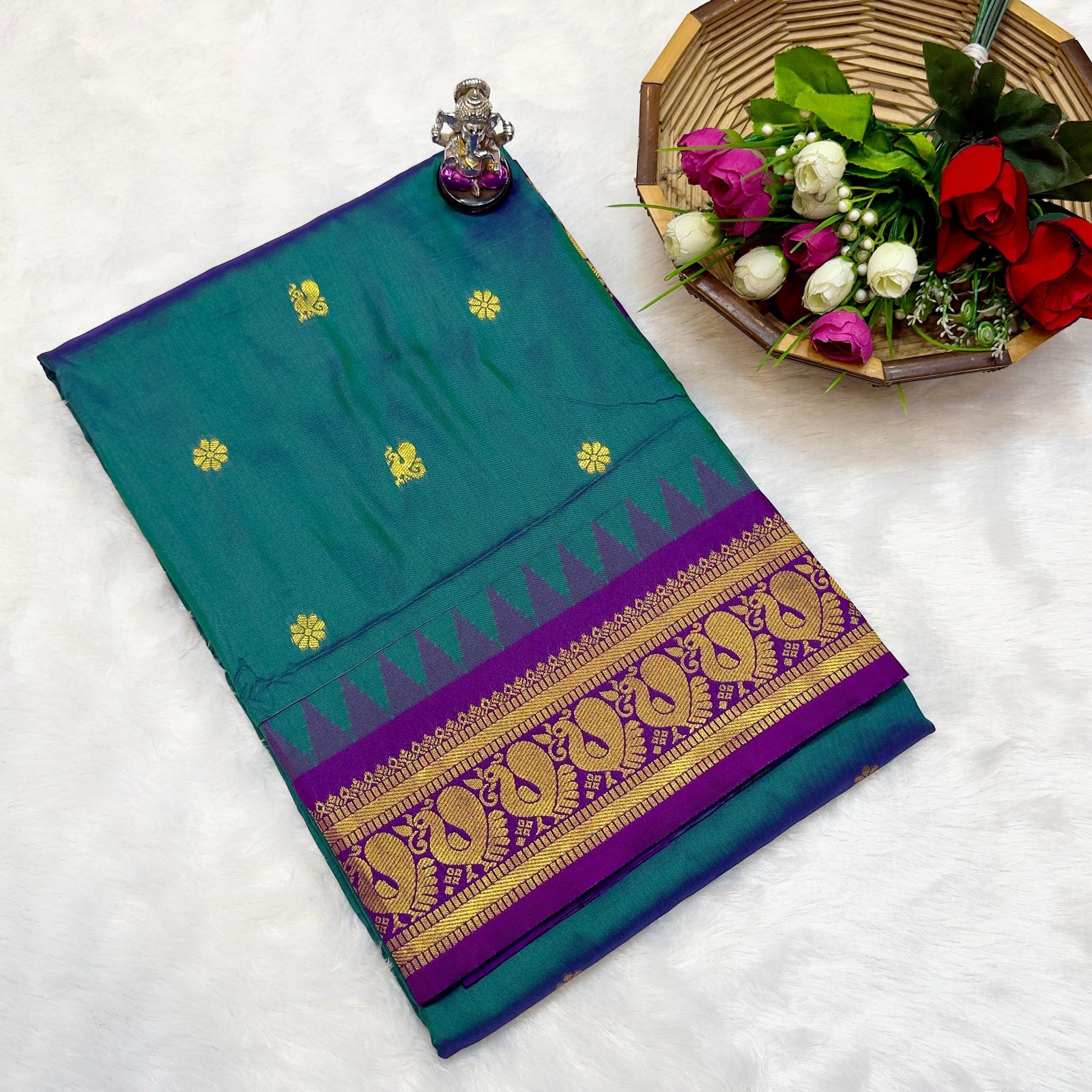 Half Silk Gadwaal Paithani image 8