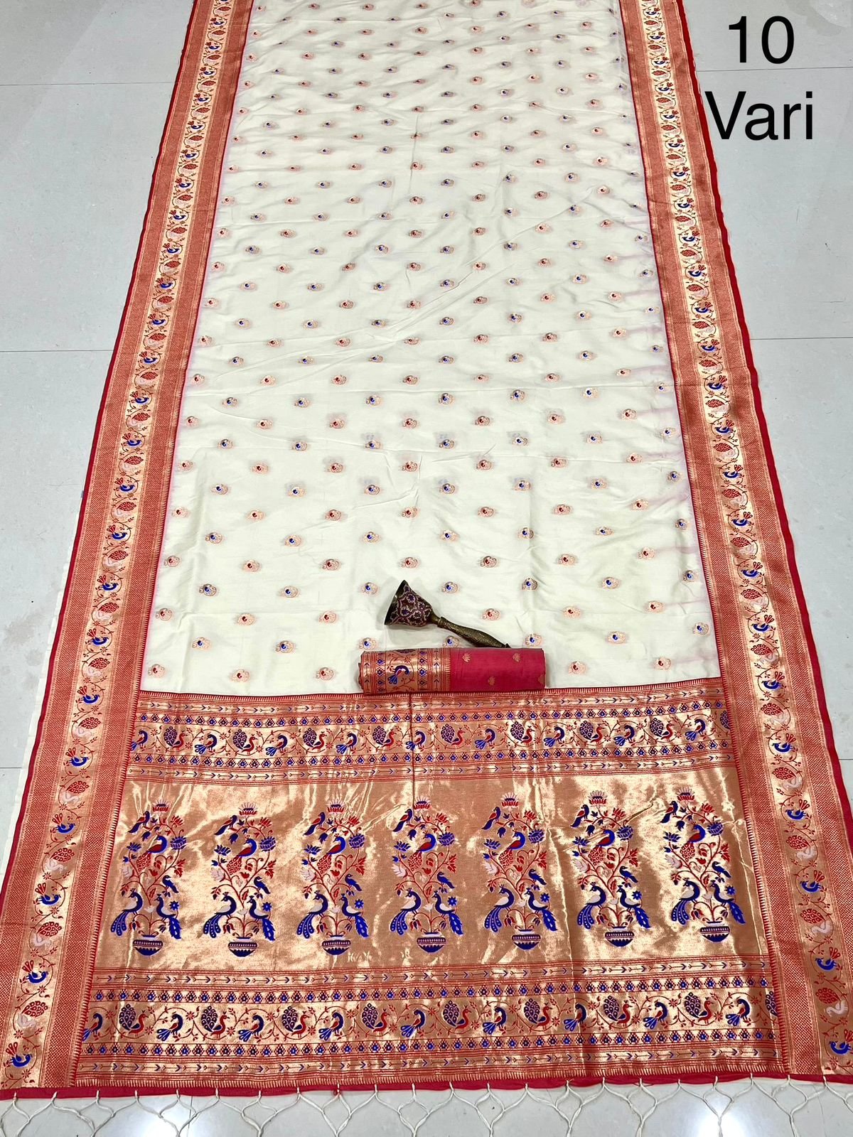 10 yards Peacock Design Paithani image 11