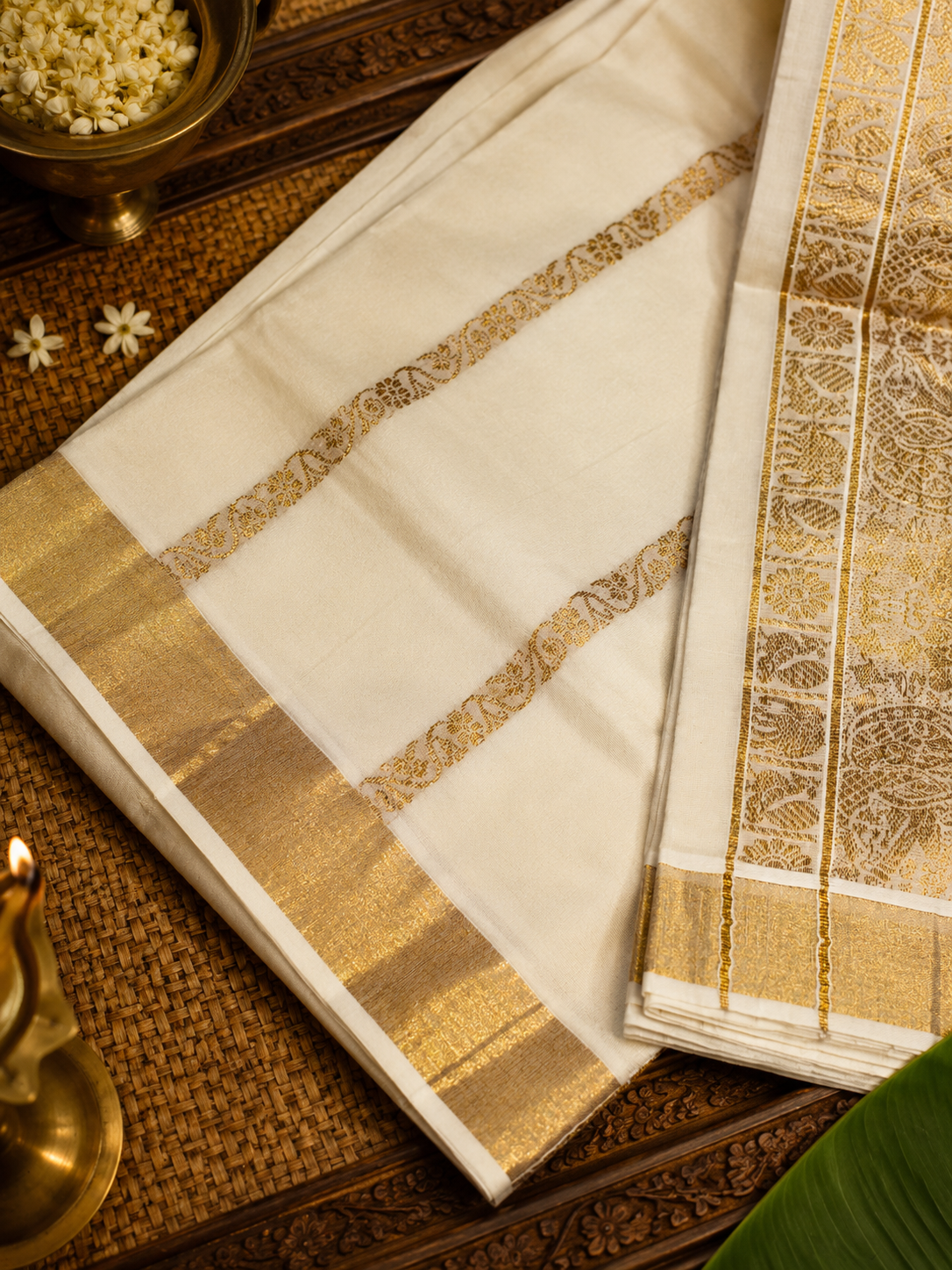 4 Kerala Kasavu Saree Cotton image 3