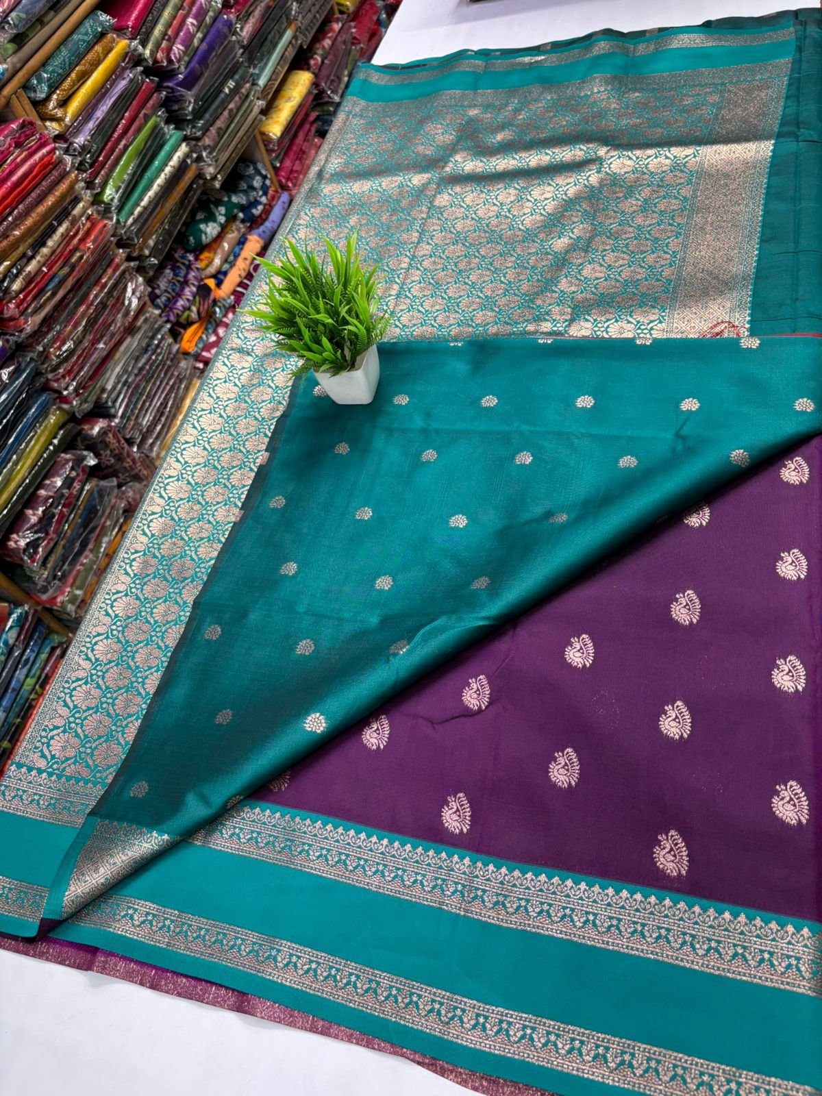 Premium Soft Kanchi silk saree in Bentex border image 9