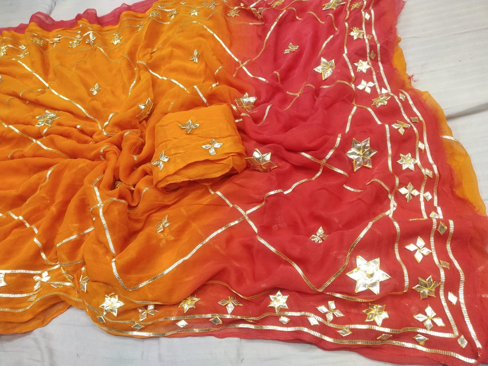 Diamond Chiffon Gota Patti Saree image 3