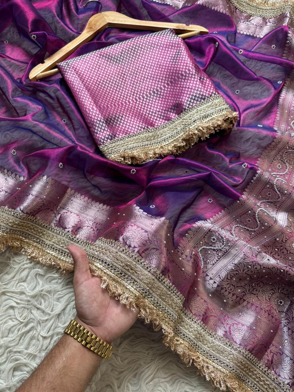 5 Banarasi Tissue Silk image 13