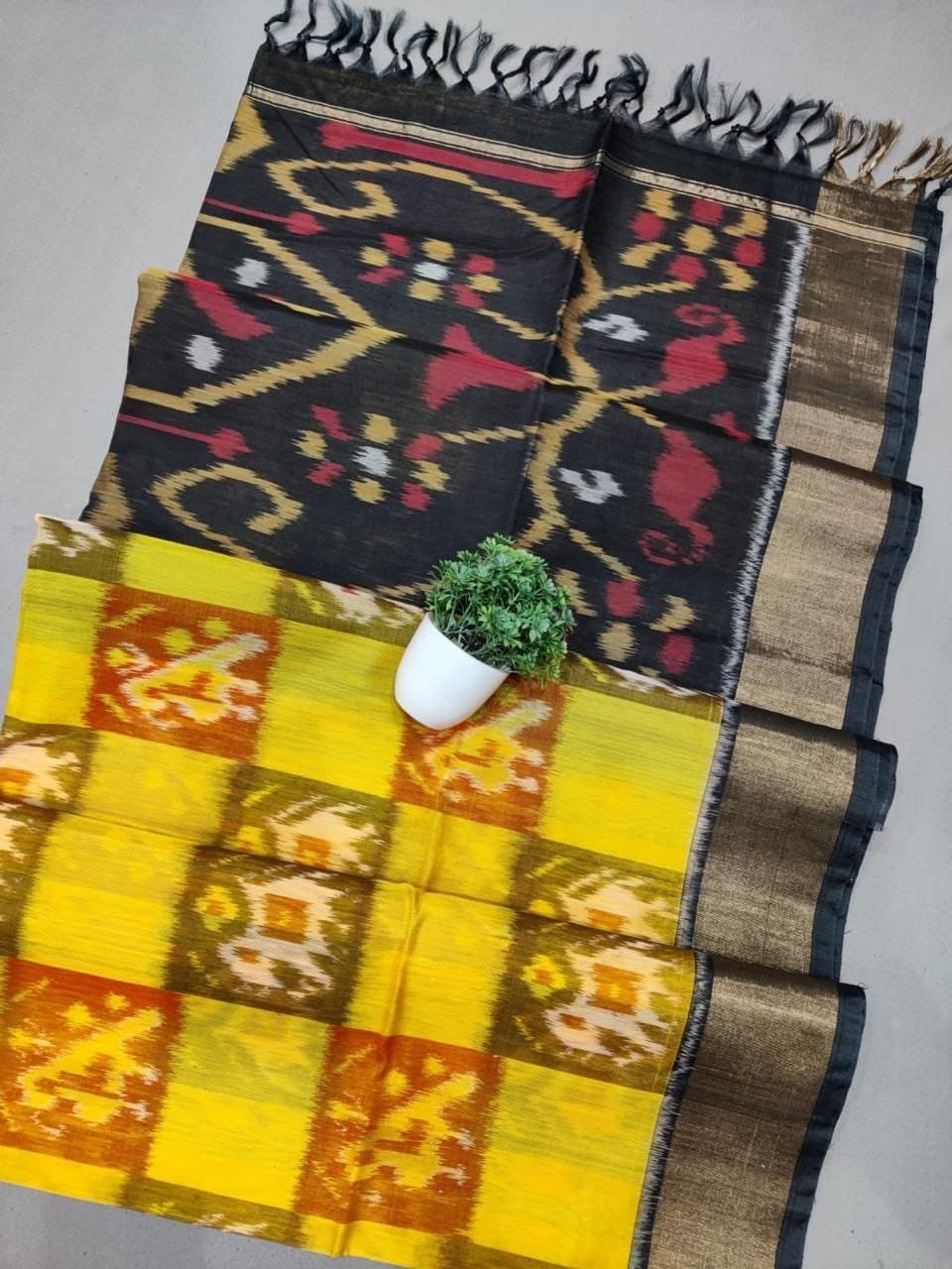 Single Ikkat Sico Cotton Sarees image 20