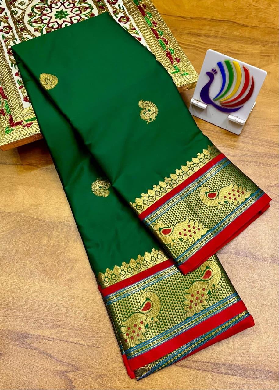 Meena Mor Border Paithani image 7