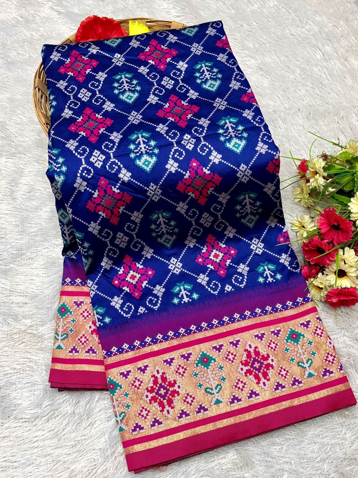 Patola Silk Saree With Paithani Touch image 12