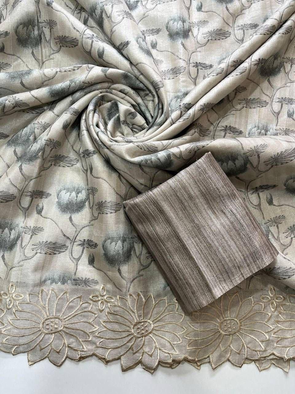 Pure Tussar Silk Saree with Cutwork Border image 7