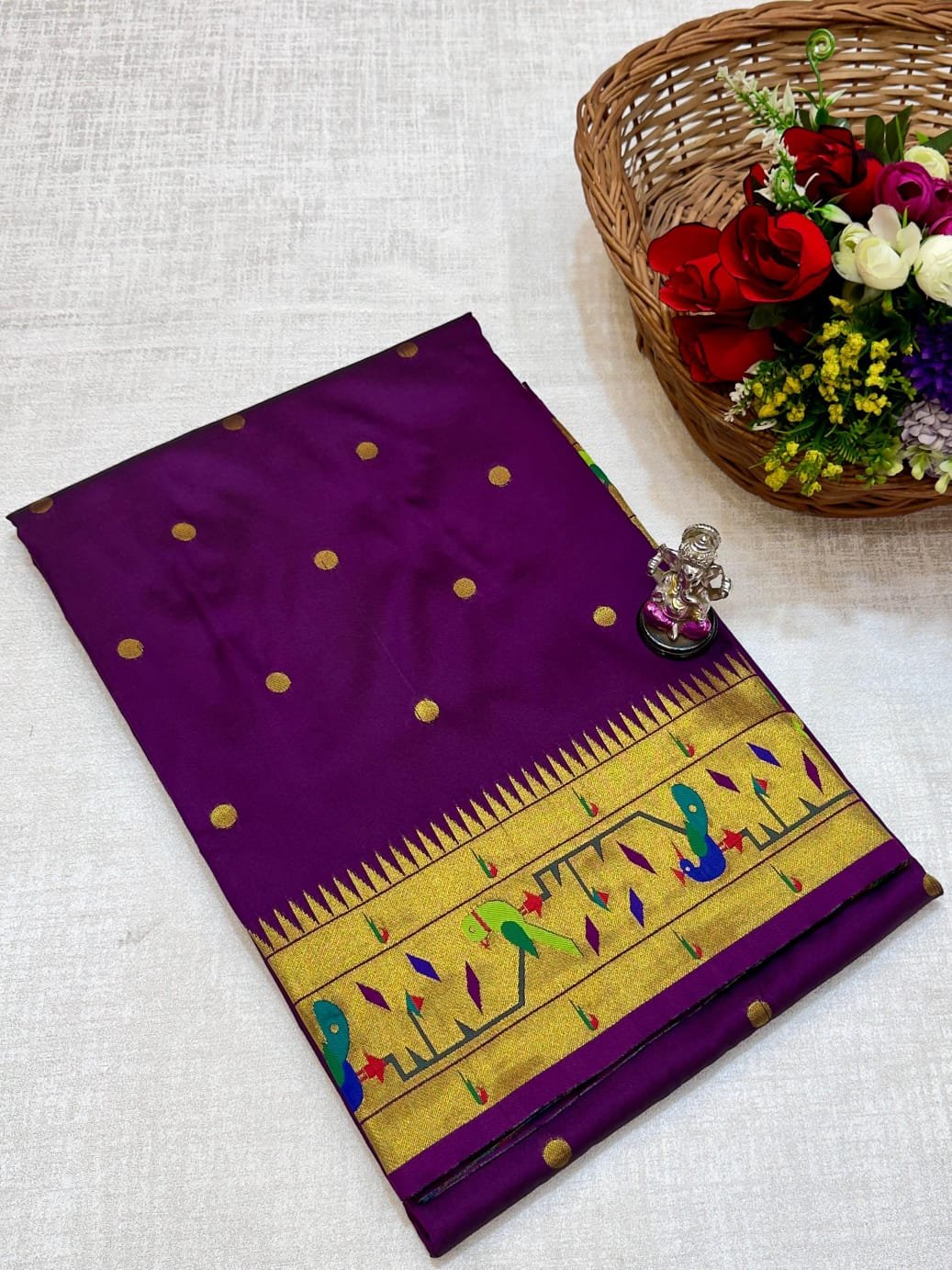 Mor Popat Brocade Paithani image 11