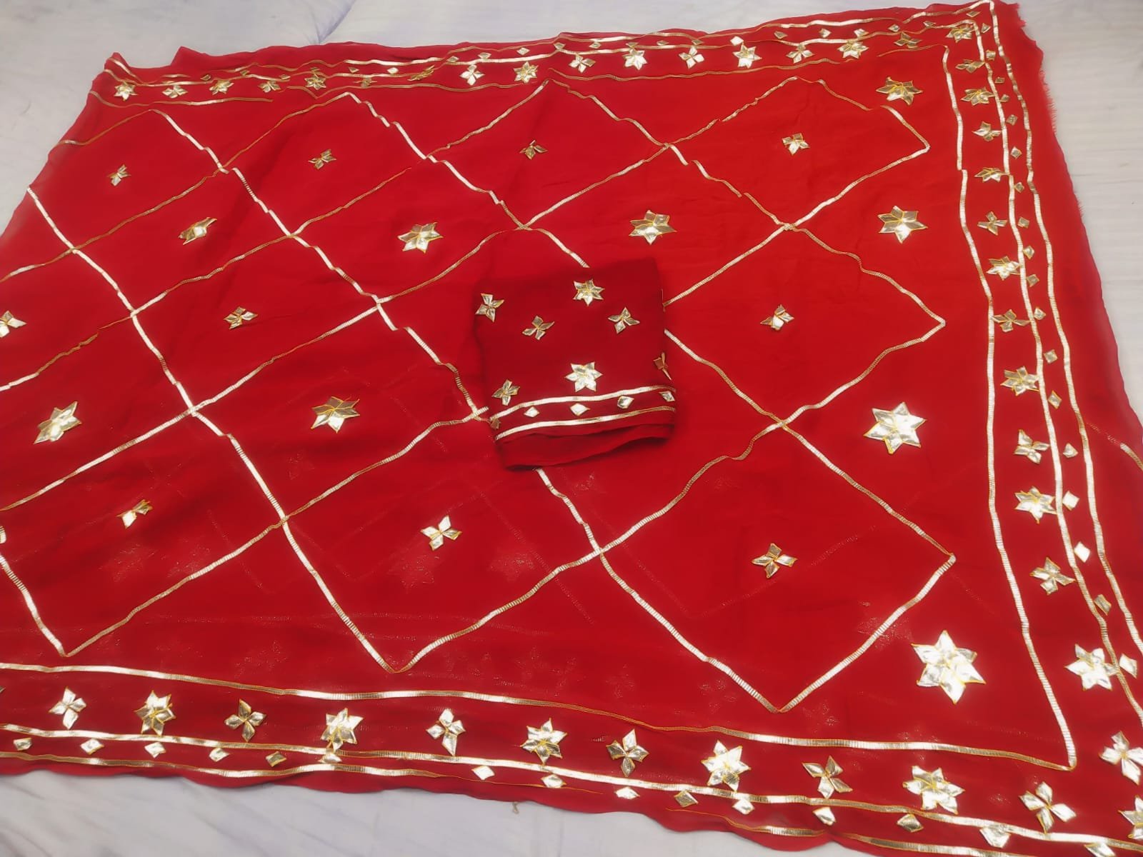 Diamond Chiffon Gota Patti Saree image 6