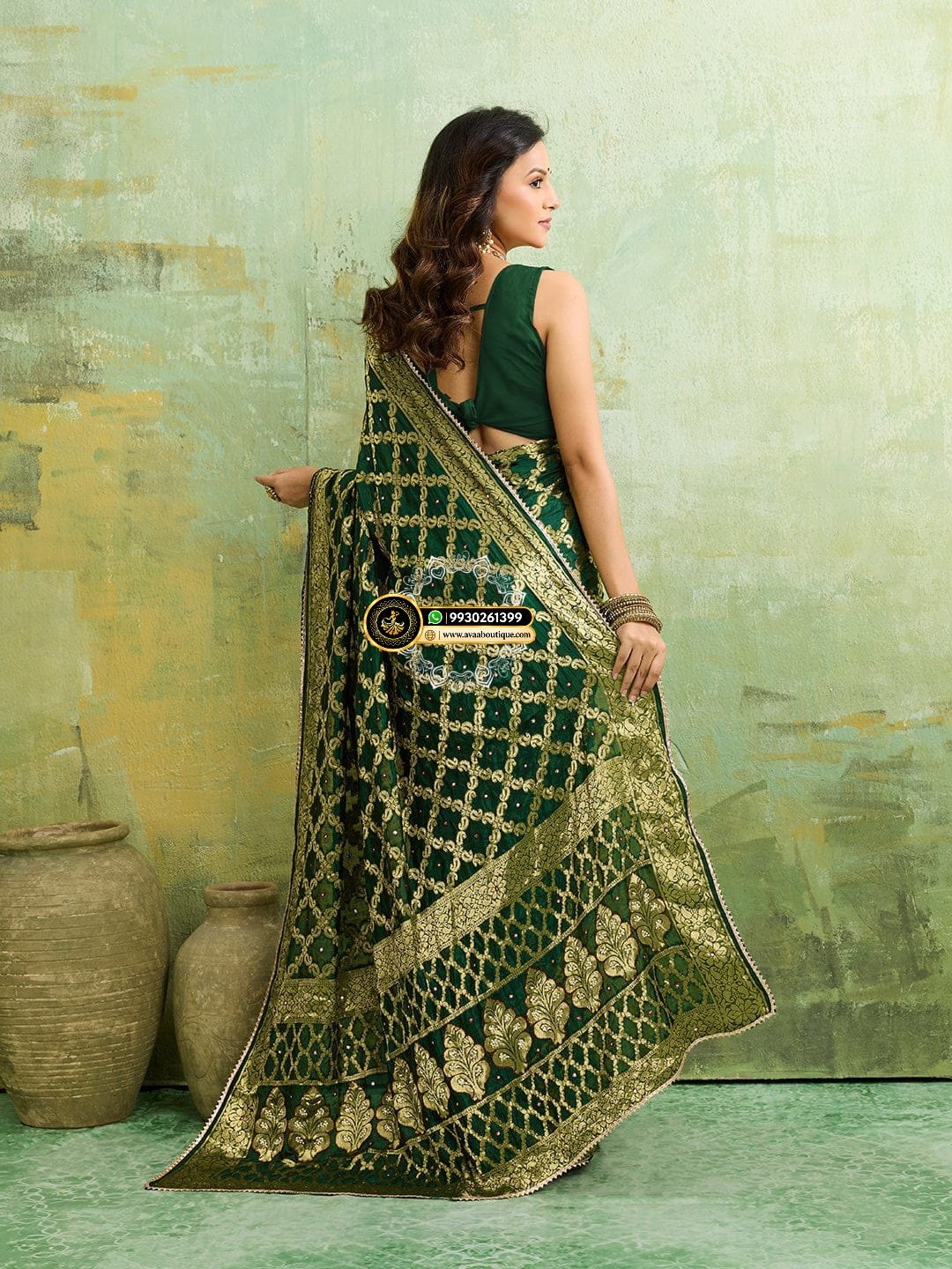 Banarasi Silk With Heavy Zari Work Saree with Handwork (single color) image 7