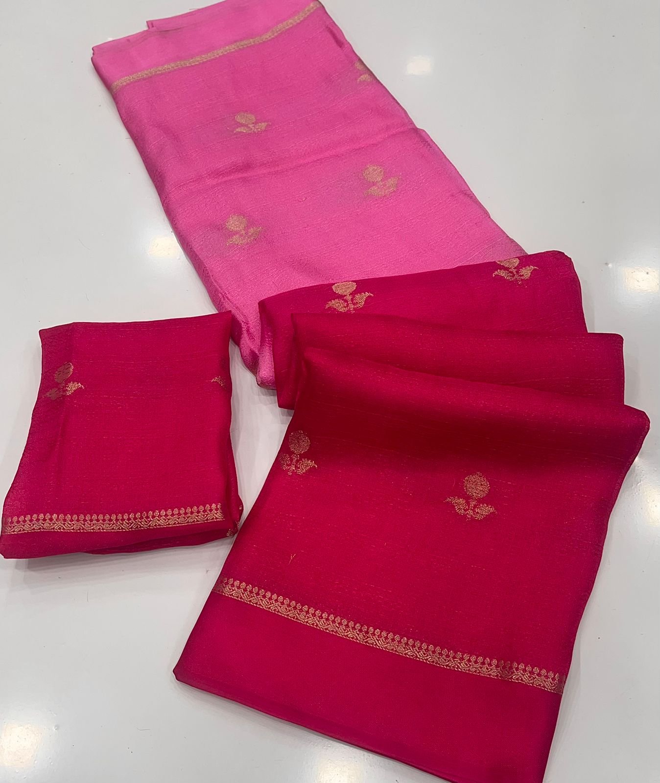 Pure soft Viscose Khadi silk fabric with satin border image 13