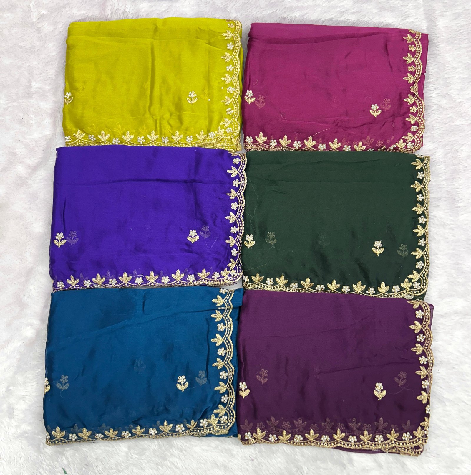 Moss chiffon saree image 2