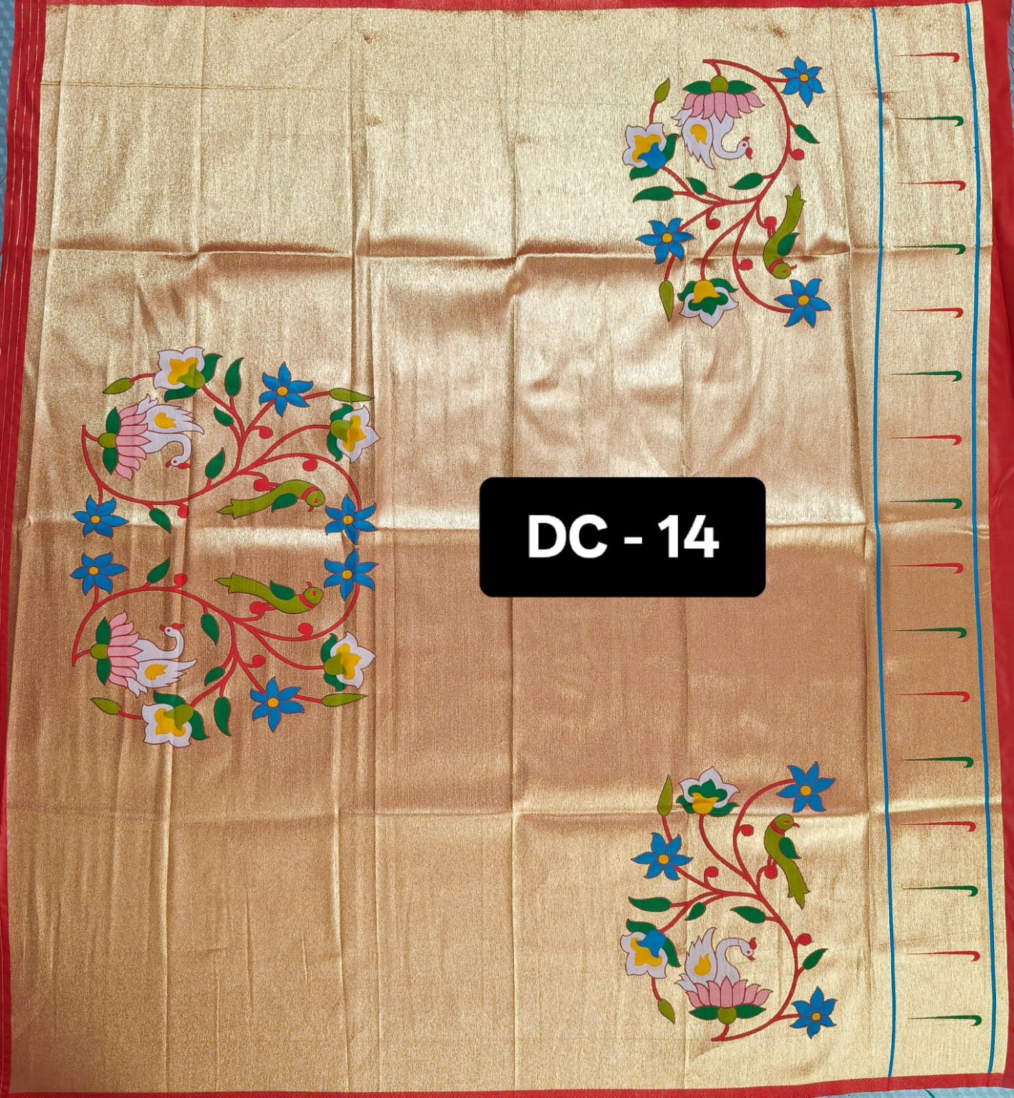 7 Paithani Blouse Piece Red Border