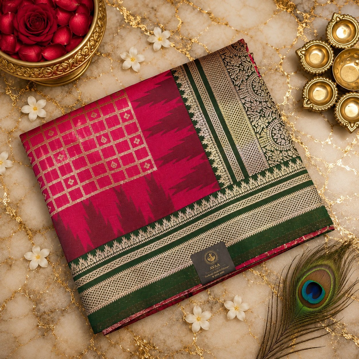Bridal Semi Gadwal Sarees image 10