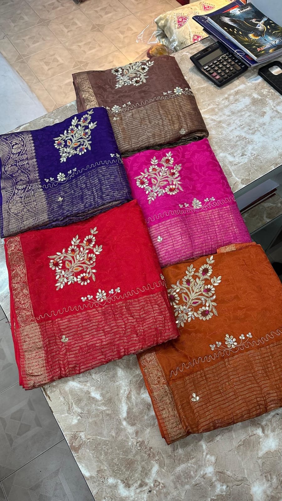Fabric Pure Chinon Jaycard Jari Saree image 3