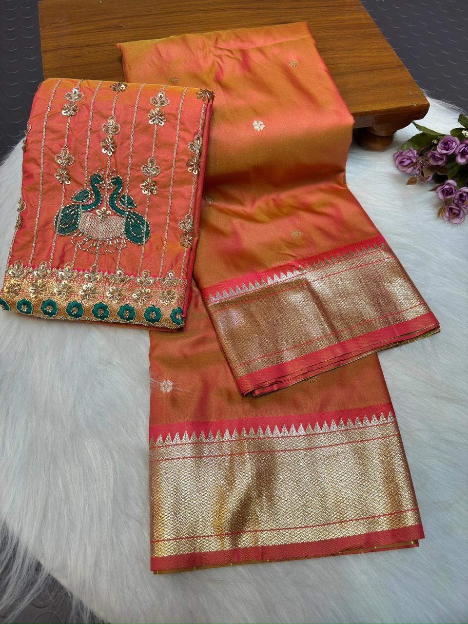 Aari Work Kalanjali Paithani image 8