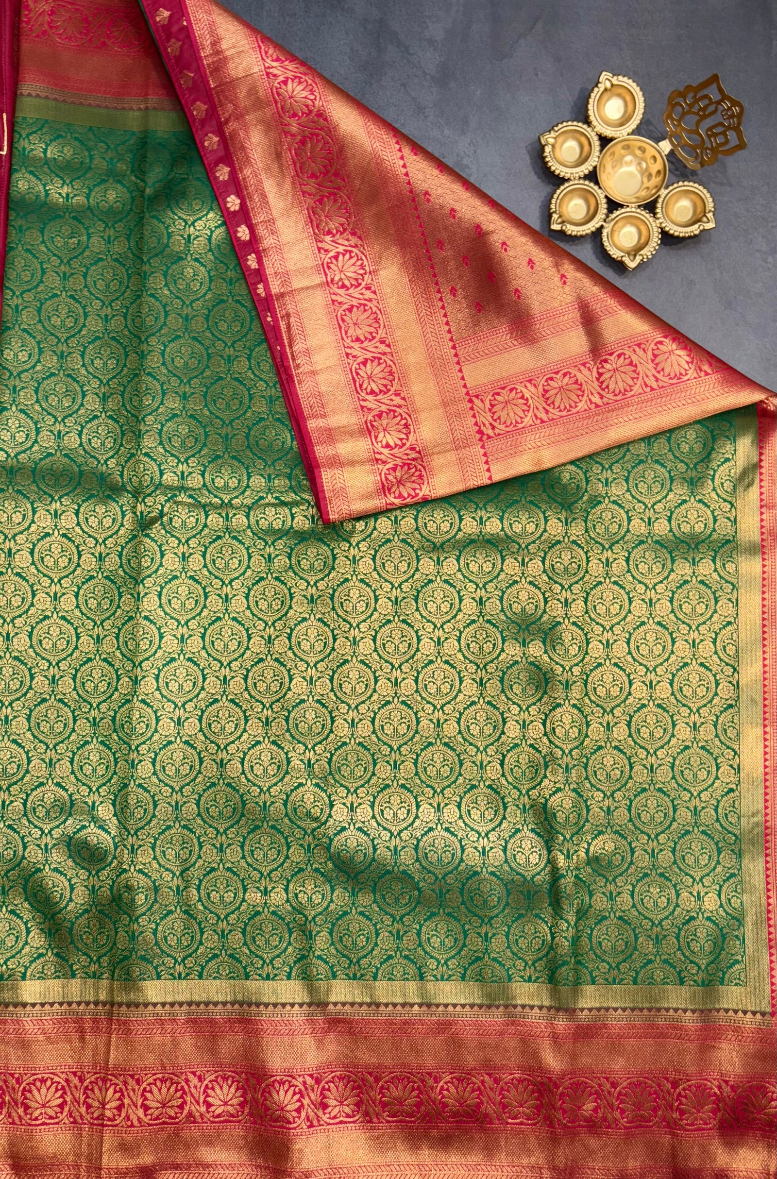 Kanchi Semi Silk Saree Full Brocade image 11