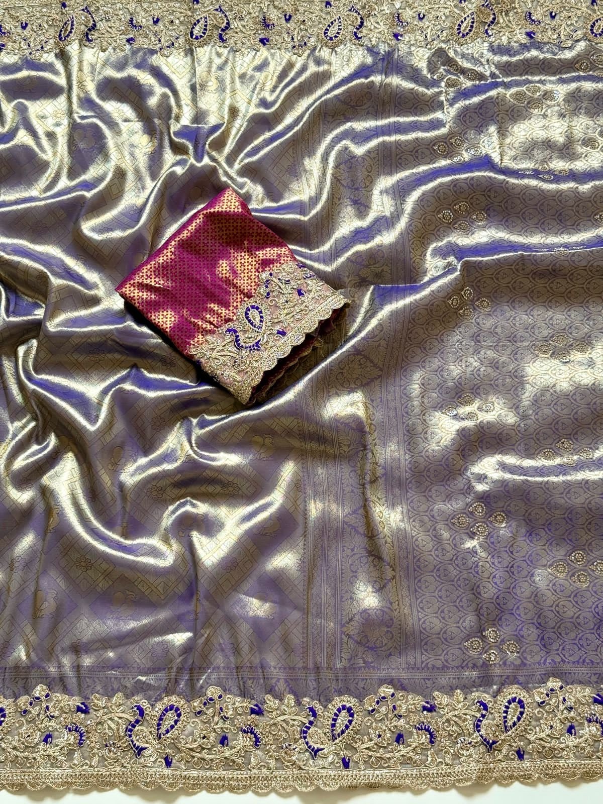 Soft Silk Saree With Self Jaquard Weaving image 11