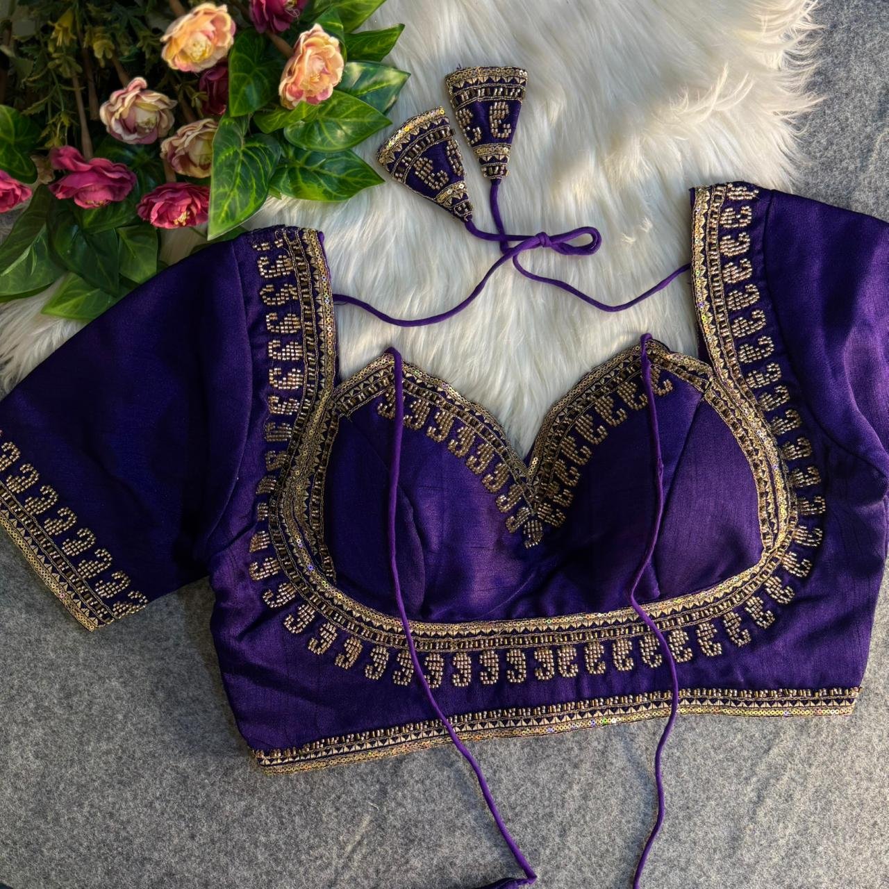 Heavy Jari  Sequence & Beads+ Thread Work image 4