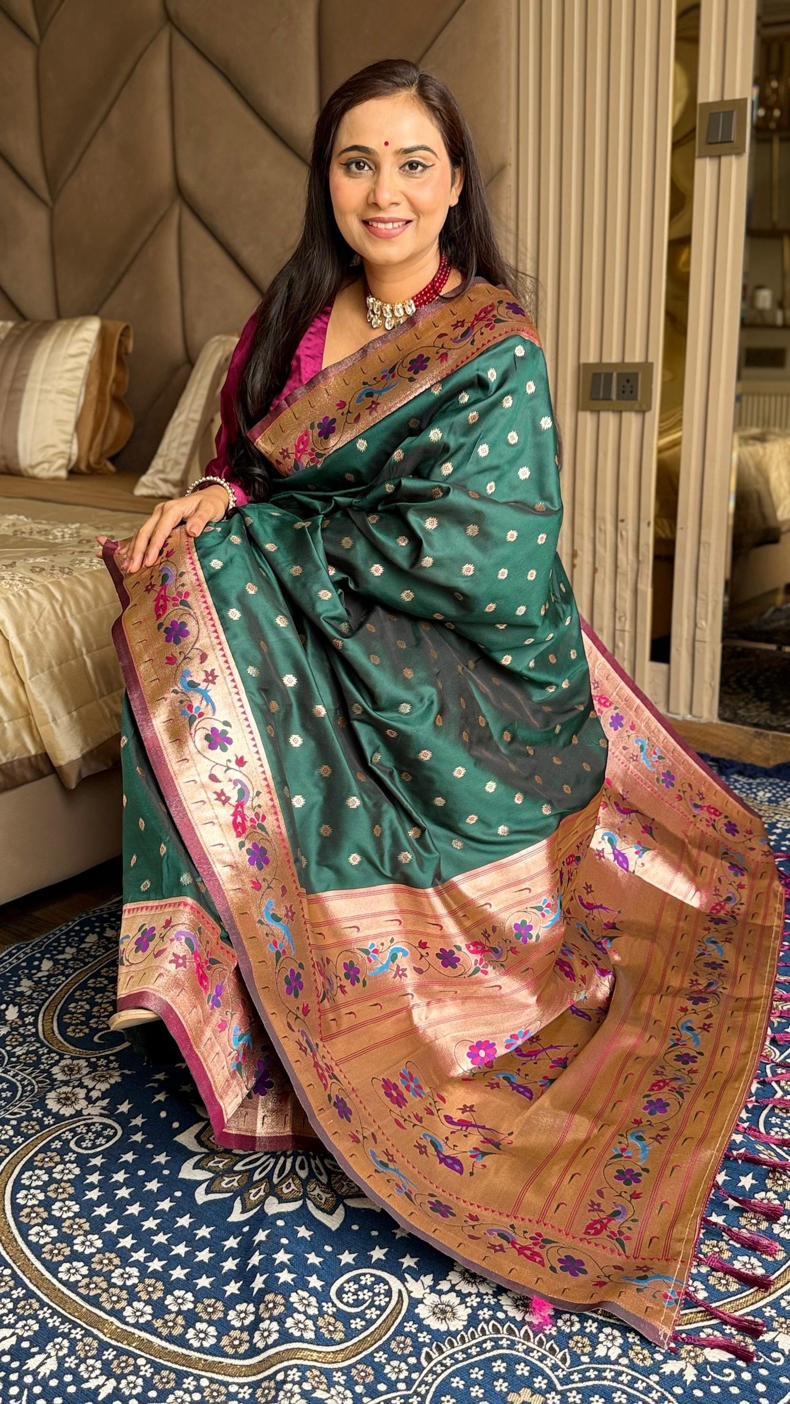 Kalanjali Paithani With Aari Work Blouse image 3