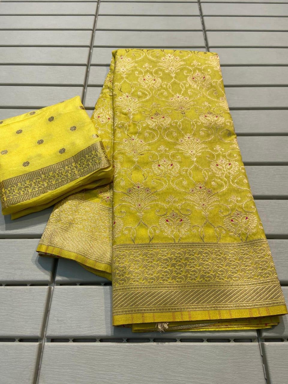 1 Pure Crepe Khaddi Silk Saree image 6