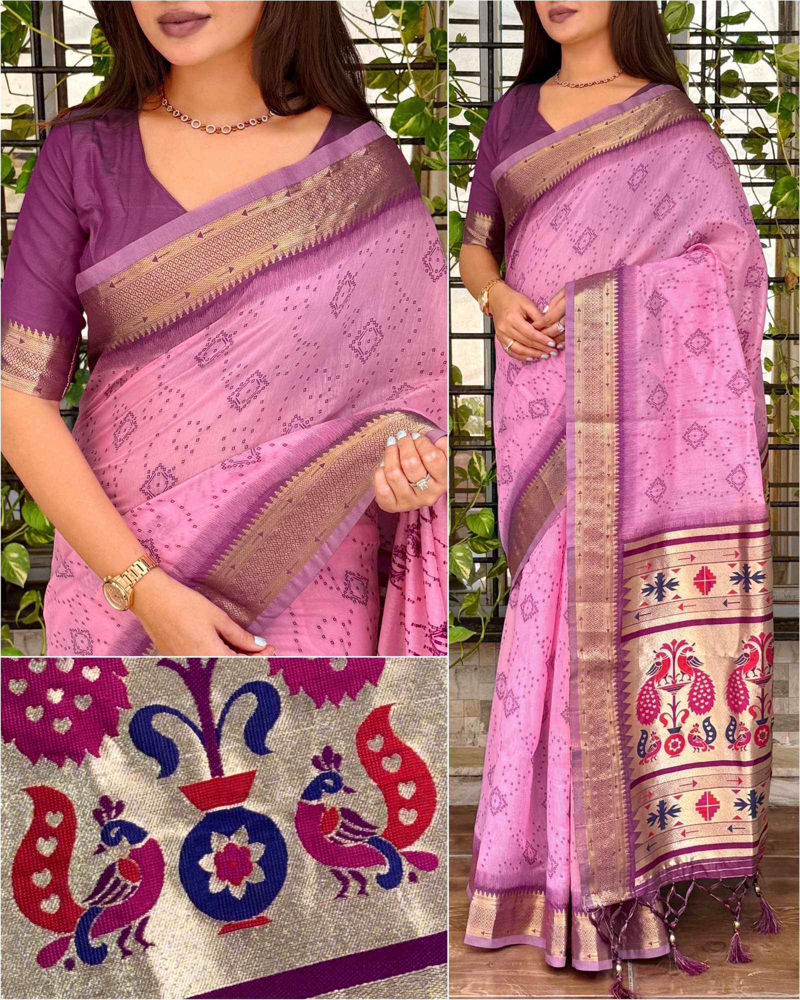 Soft Pure Cotton Sarees with latkan image 11
