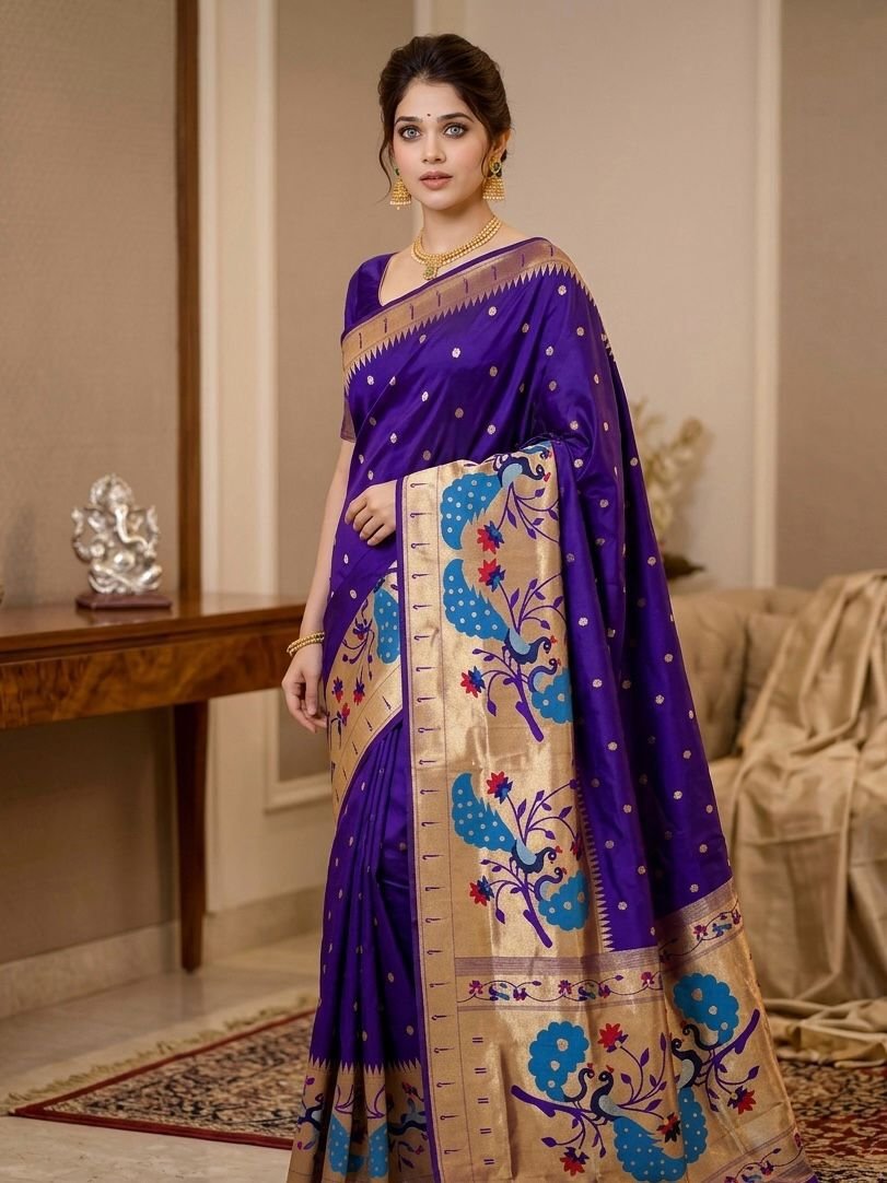 Half Allover Paithani image 24
