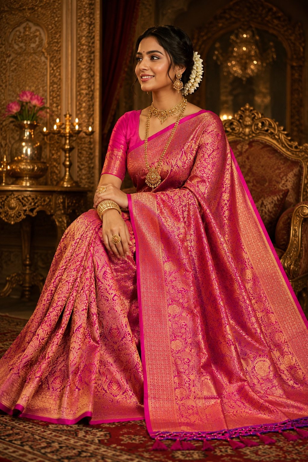 Bridal kanjivaram Semi SIlk Saree