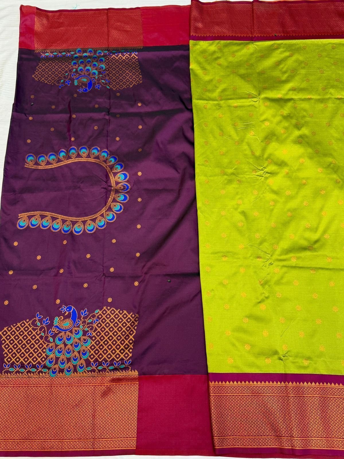 Yeola Kalanjali Double Pallu Paithani image 7