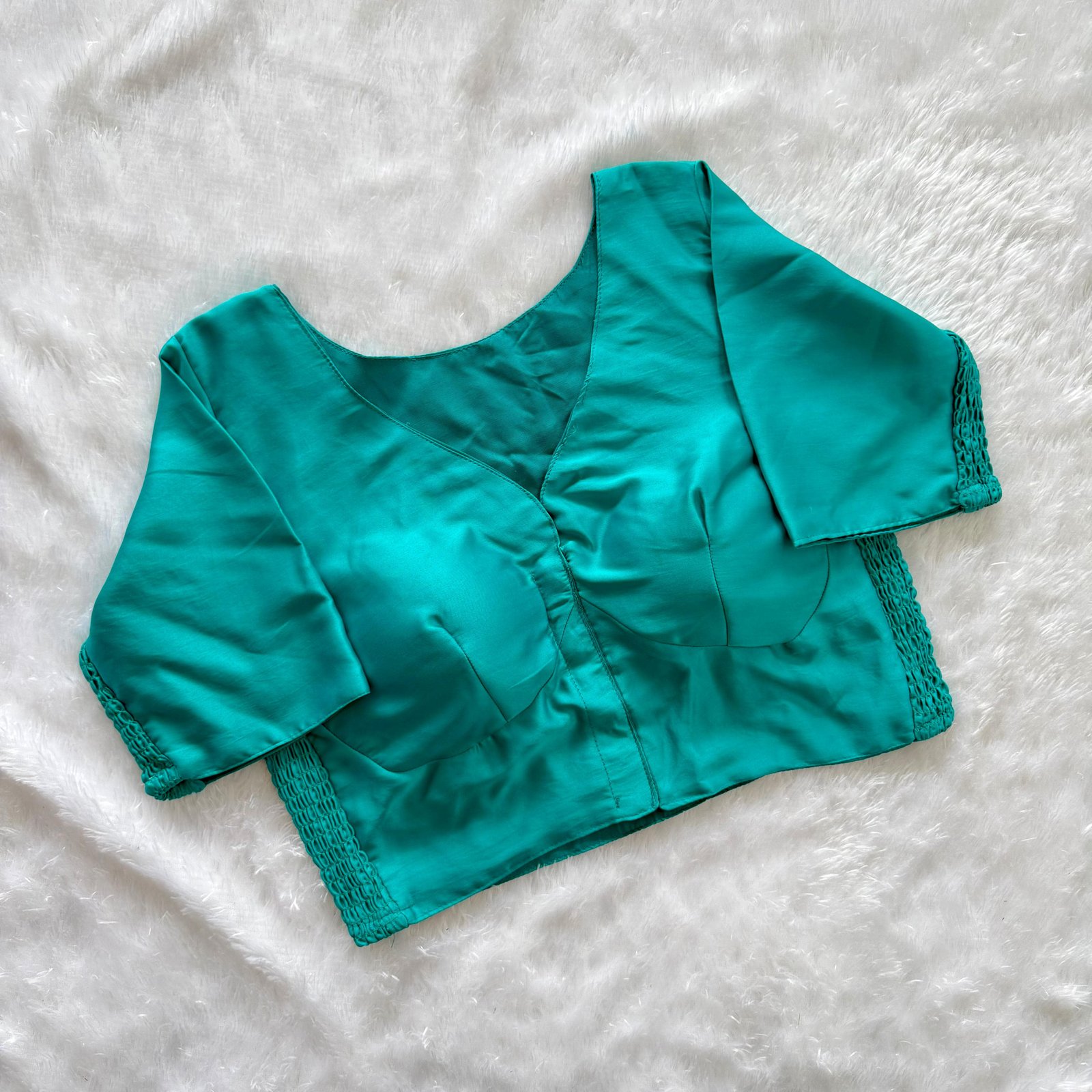 Solid Color Elastic Blouse image 5
