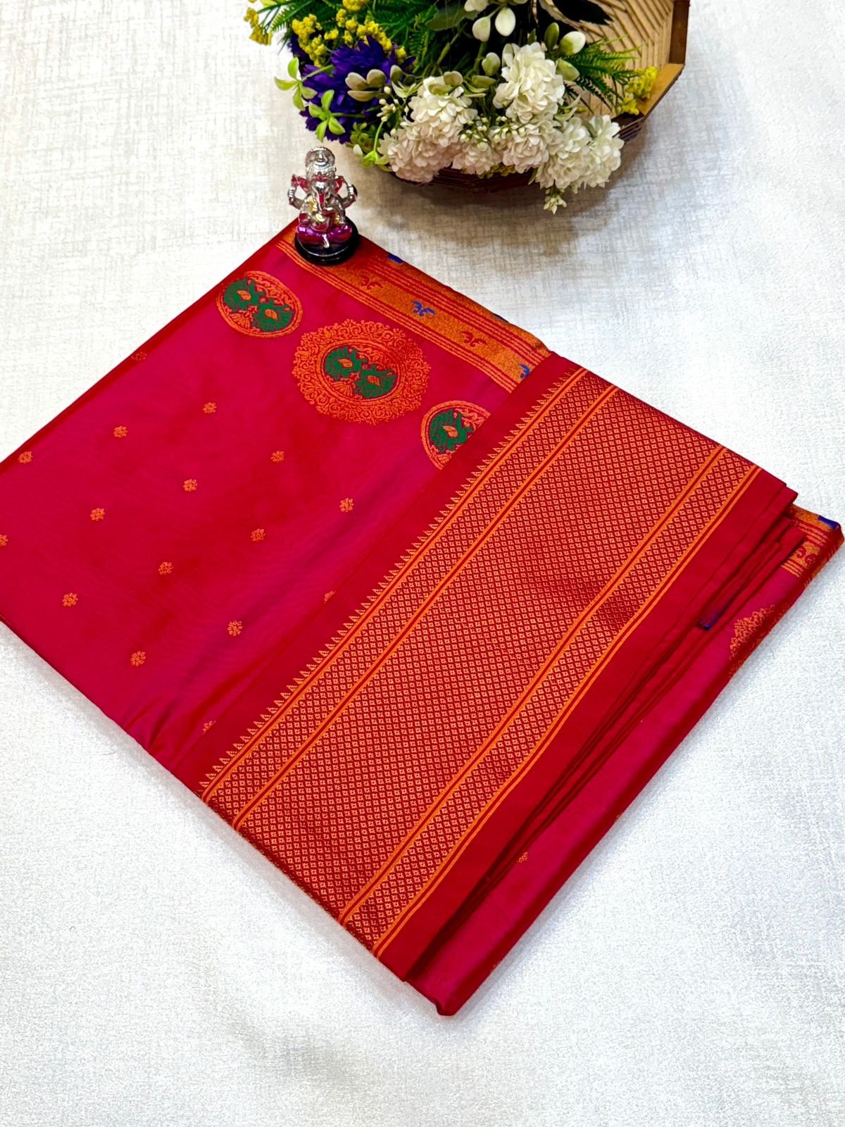 4 Colour Pallu Kalanjali Paithani image 14