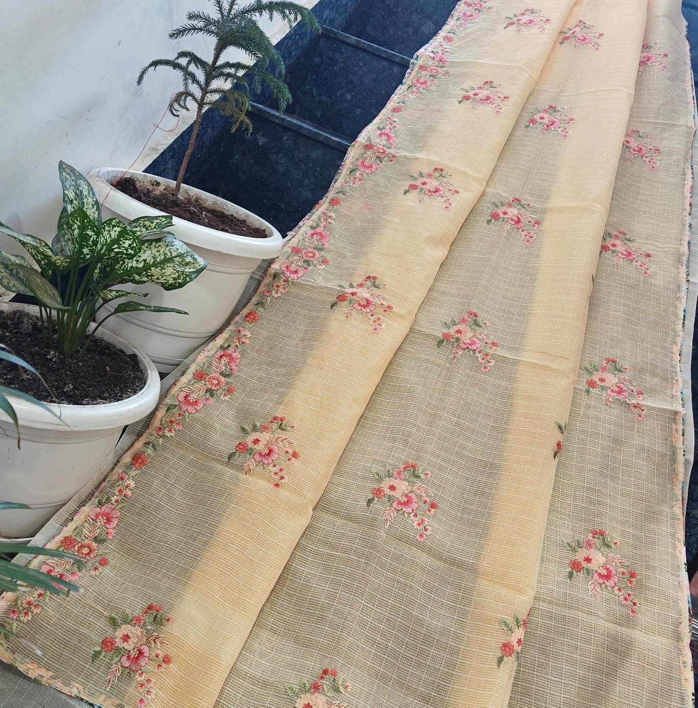 Kota Doria Saree – Embroidery Work image 4