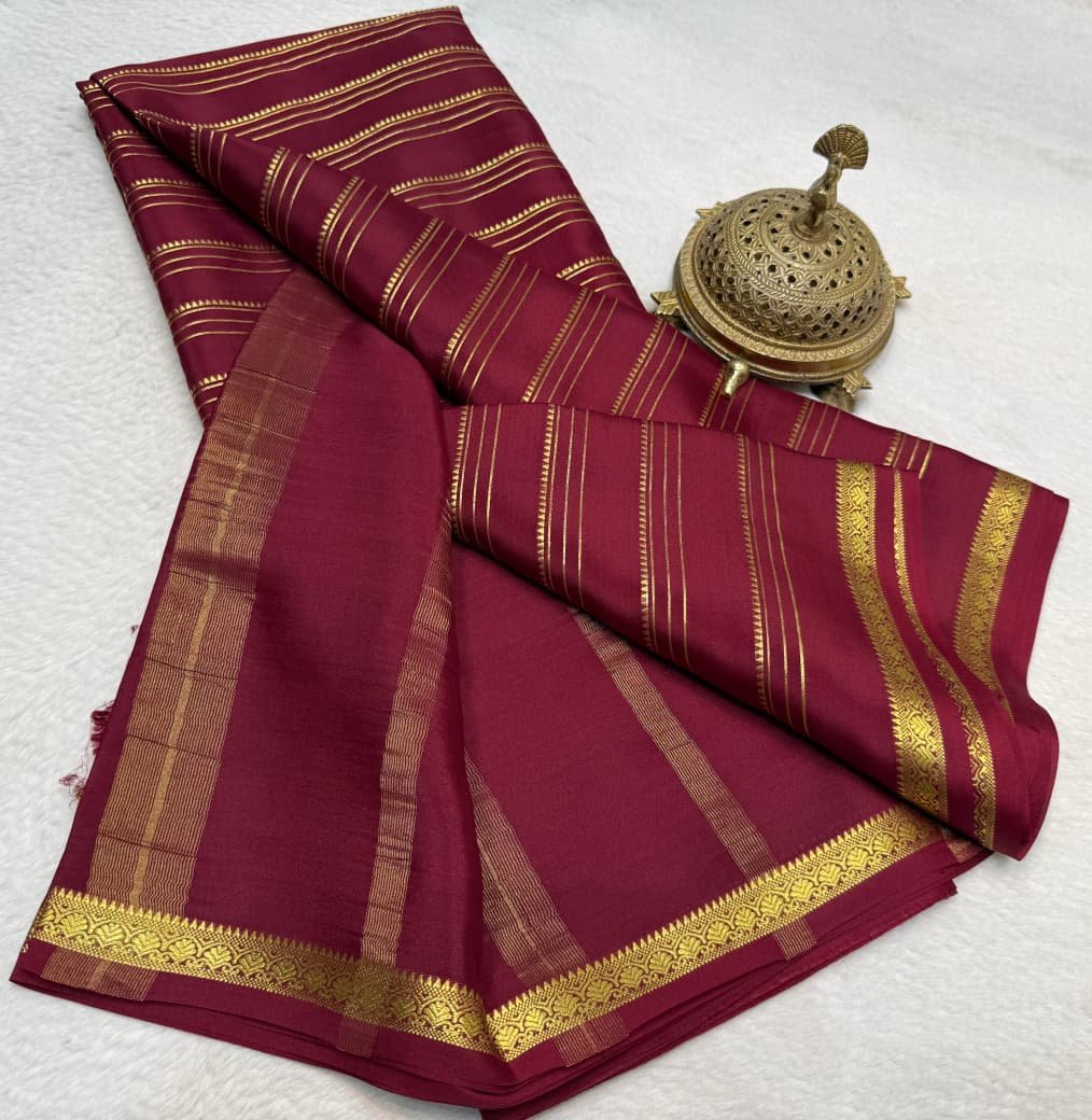 Semi Mysore Silk Sarees image 10