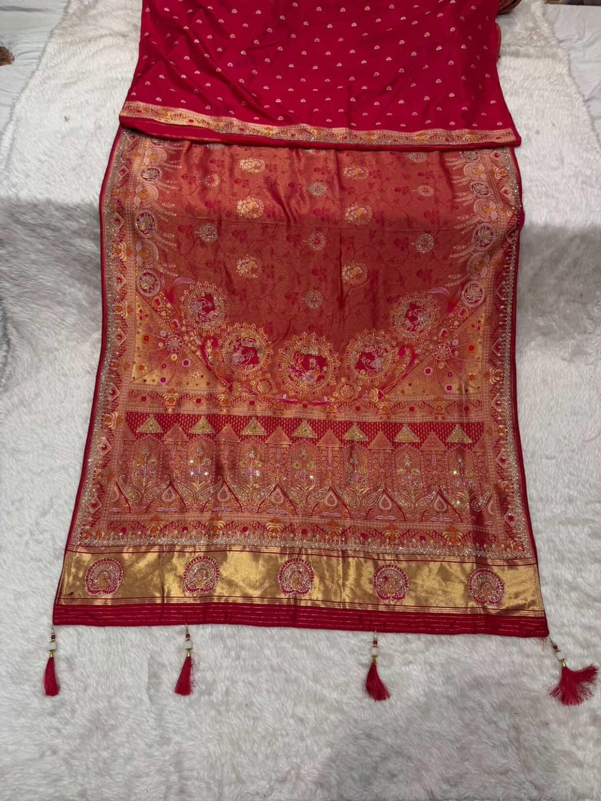 Fancy Tanchoi Silk Jarkan Work image 3