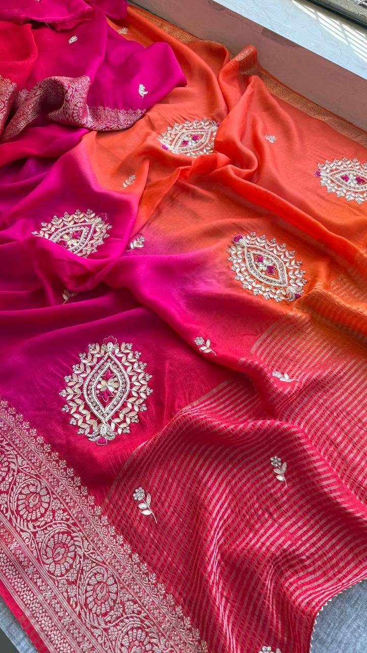 Fabric Pure Moonga Silk Zari Saree image 6