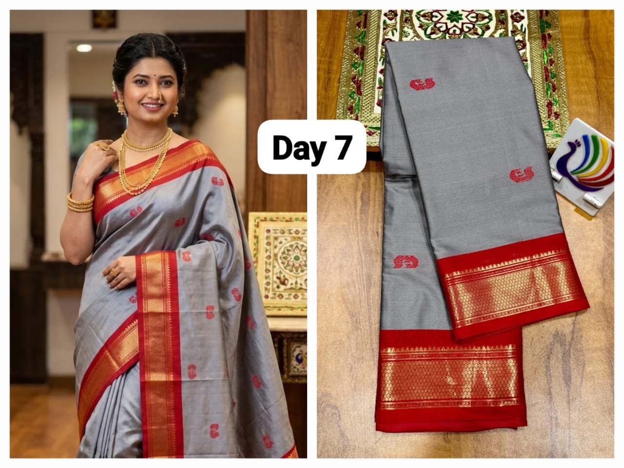 Traditional Kadiyal Paithani image 18