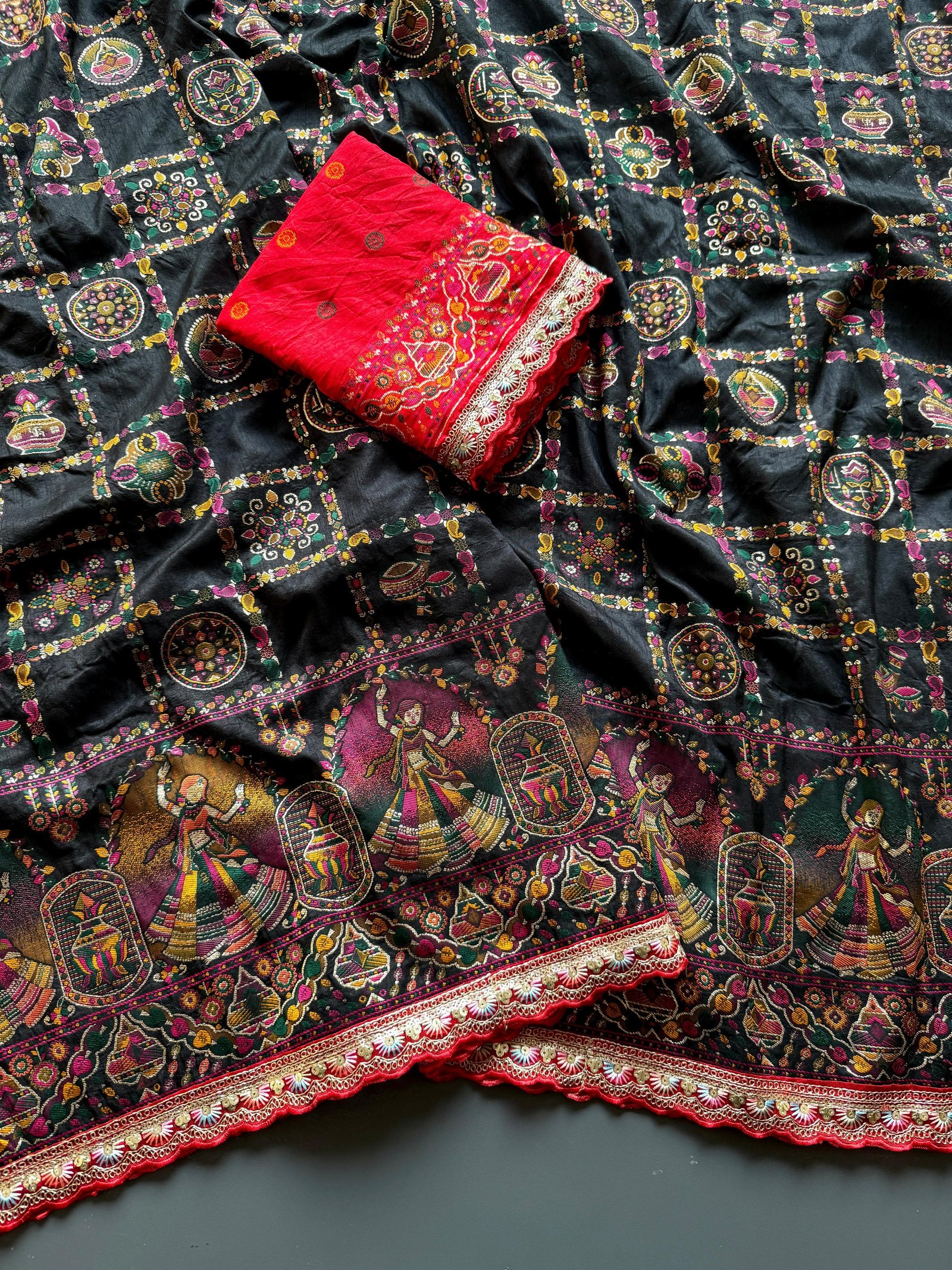 5 Pure Soft Rajwadi Pashmina Silk Jaquard Weaving Saree image 4