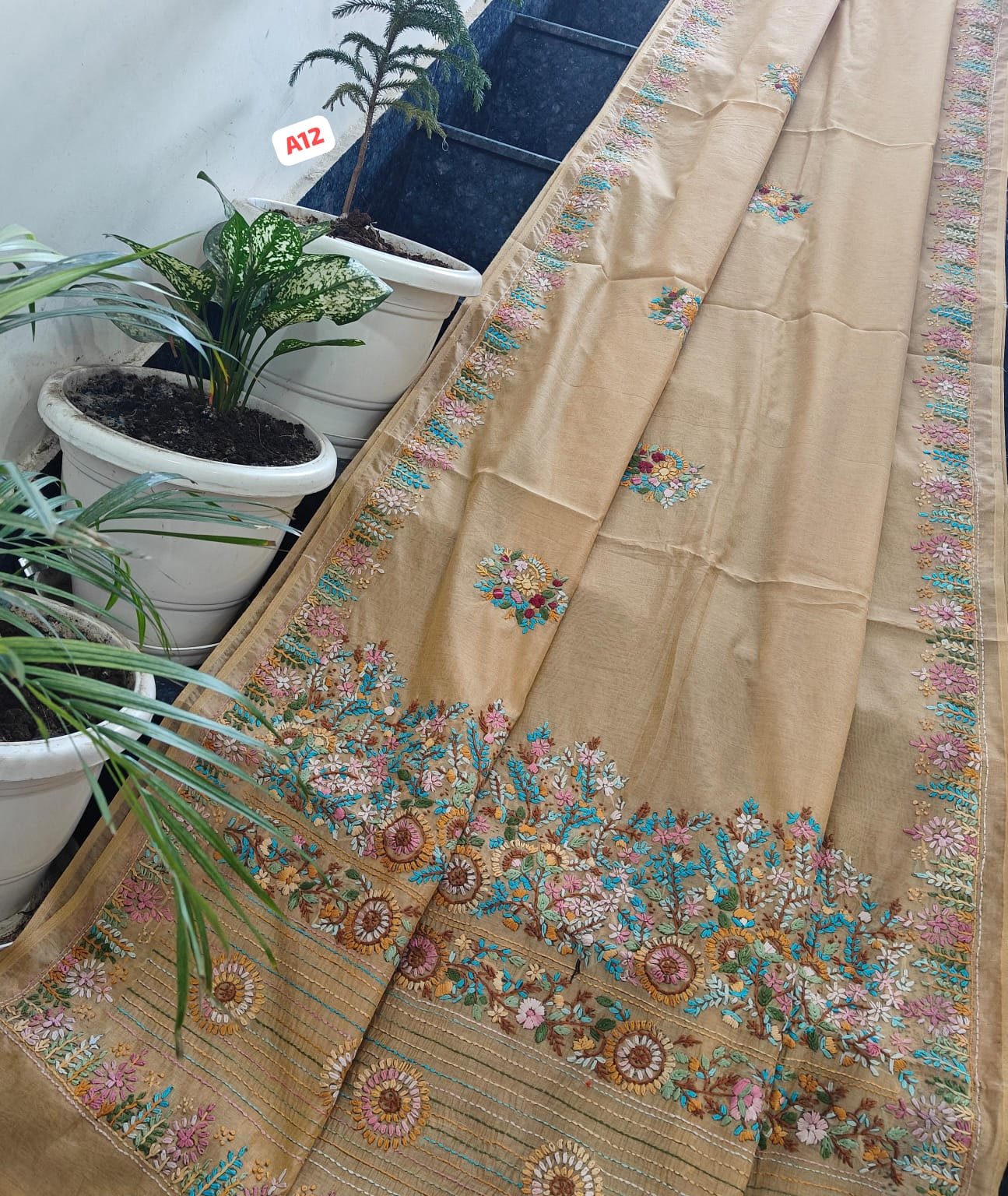 Linen Chanderi Saree image 2