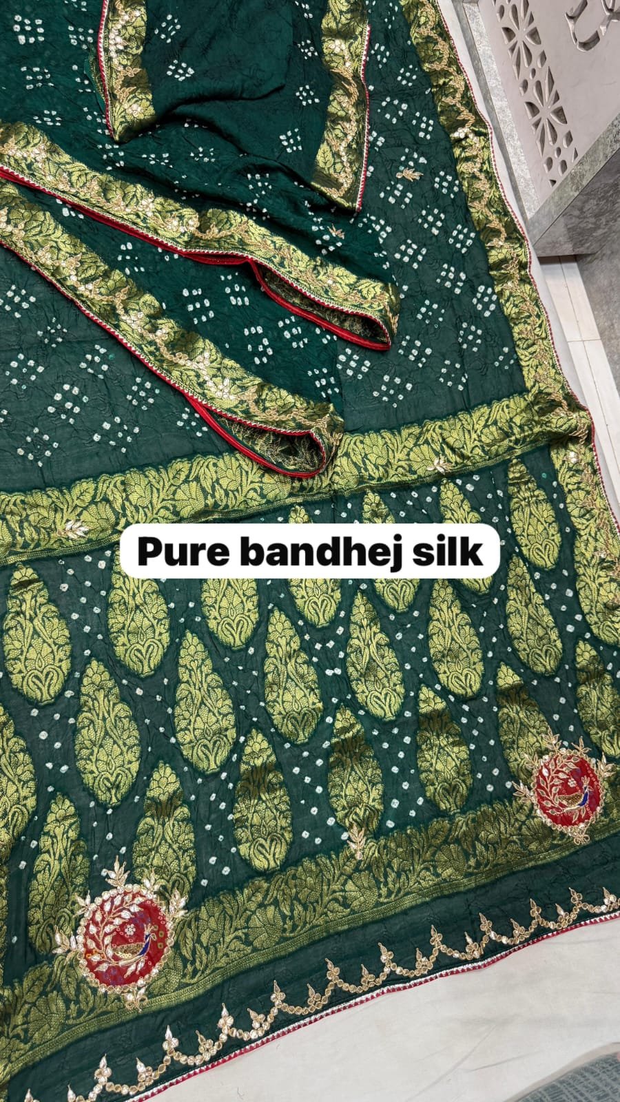 Pure HO Silk Handloom Silk Pure Bandhej Silk image 5
