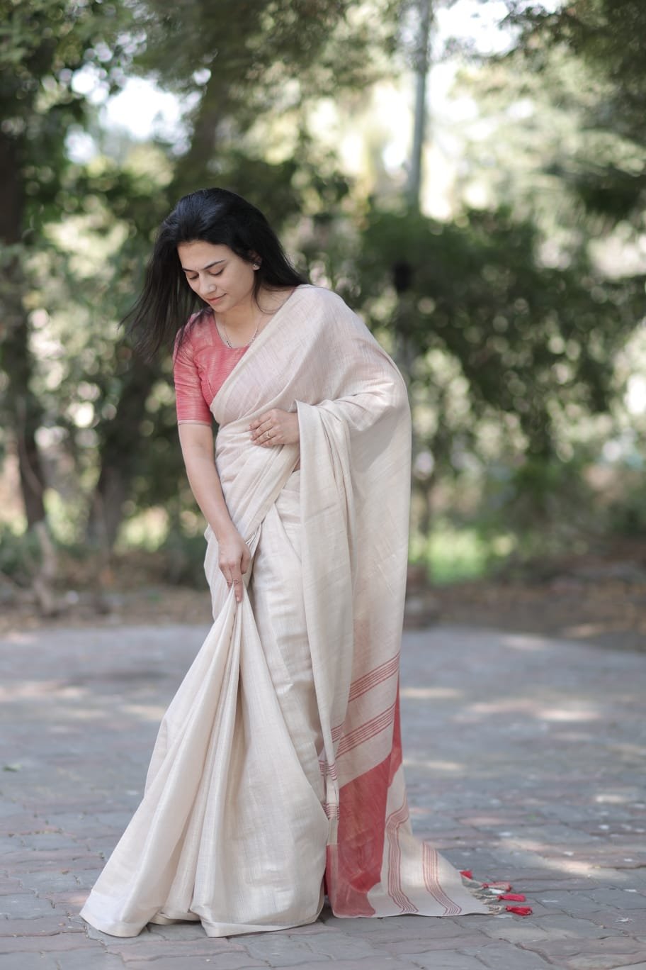 Pure Mysore Silk Soft Linen Saree image 19