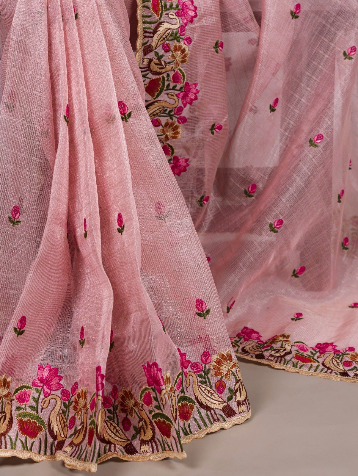 14 Kota Doria Zari Tissue Saree image 12