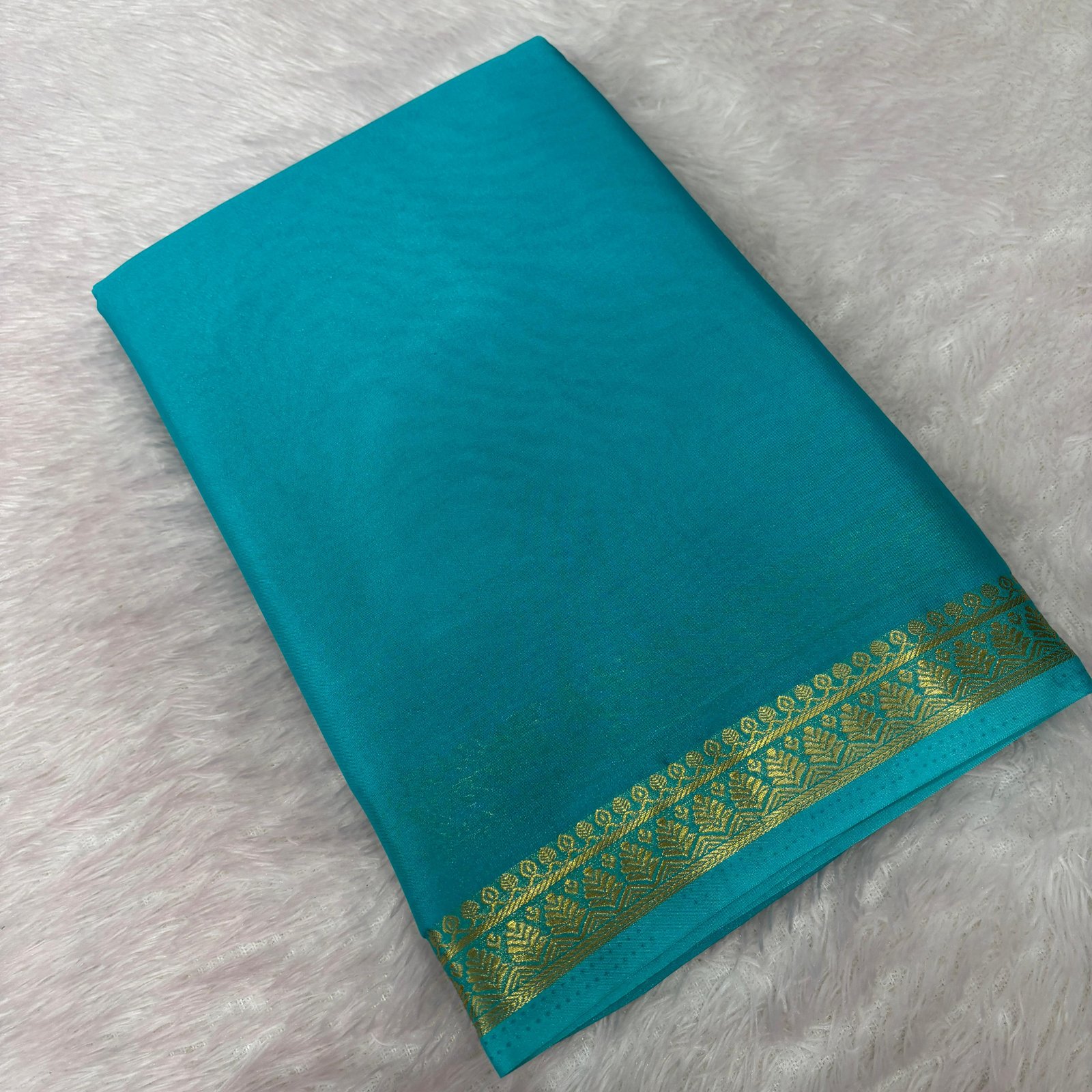 Premium Semi Mysore Silk Sarees with Piping Border image 6