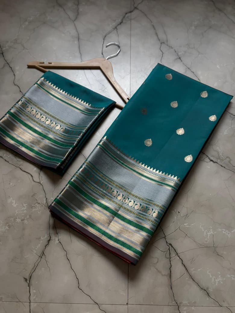 Banarasi Semi Kataan Silk Sarees image 6