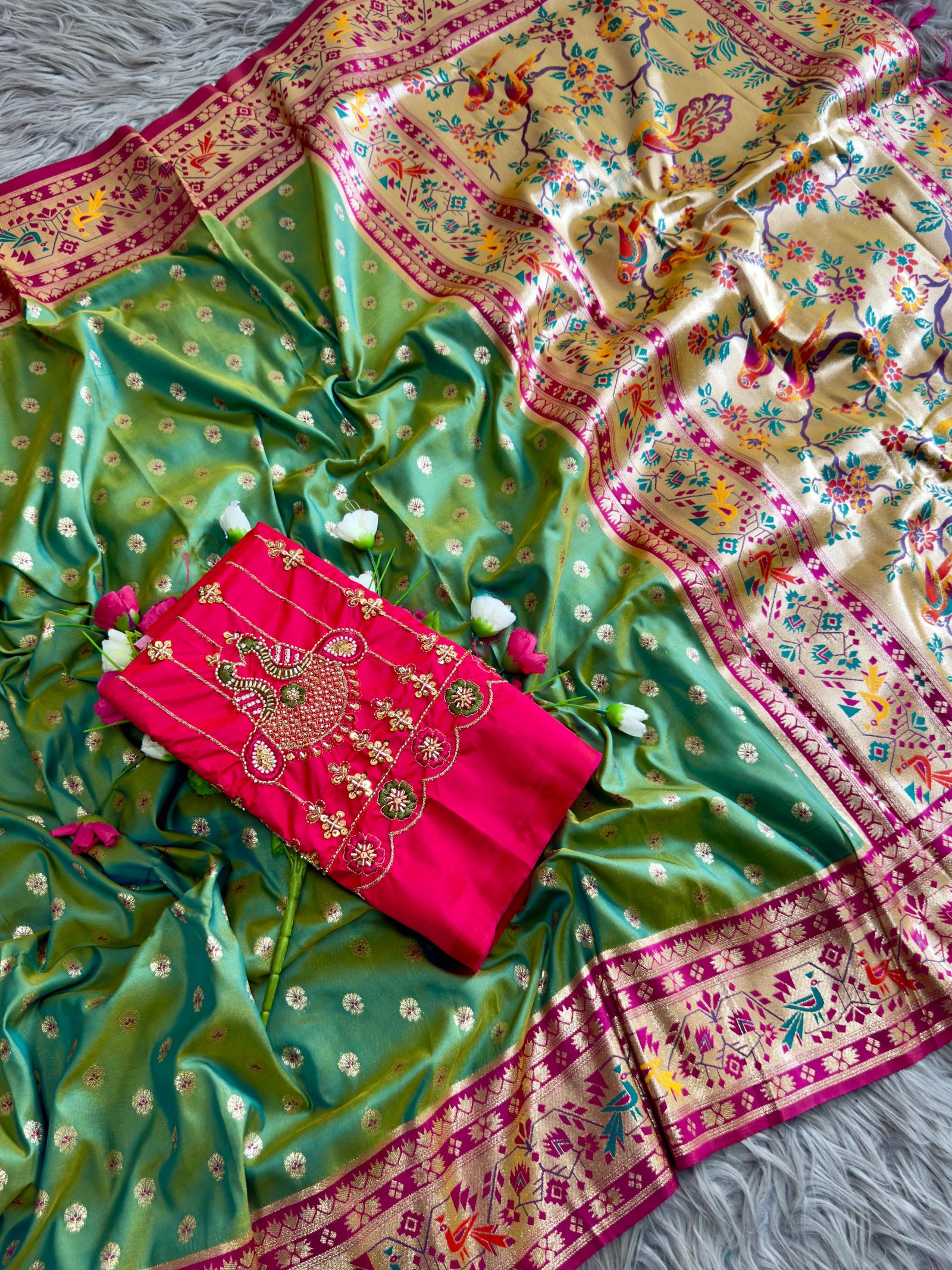 Kalanjali Paithani With Aari Work Blouse image 10